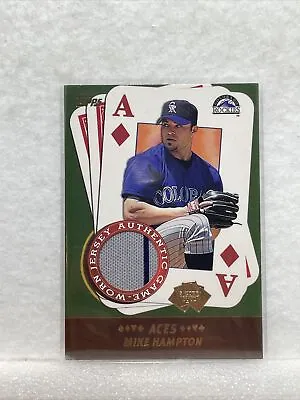 2002 Topps Mike Hampton Aces Game Used Jersey Relic Rockies • $2.99