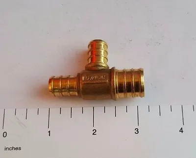 25 Pieces 3/4  X 1/2  X 1/2  Pex Tee Brass Crimp Fittings ( Lead Free ) • $29.89