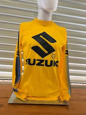 Vintage Suzuki Long Sleeve Mesh Yellow Jersey Supercross Moto-X MX Racing Bike • $295