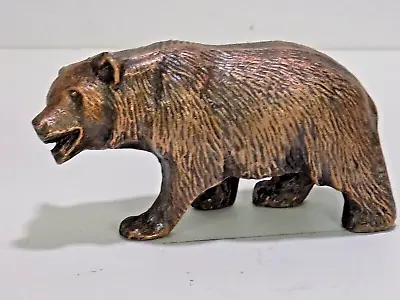 Copper Toned Magnetic Iron 4-1/4  Long Figural Bear  *** • $4.95
