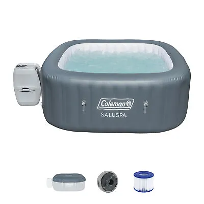 Coleman SaluSpa AirJet Inflatable Square Hot Tub With 114 Soothing Jets Gray • $549.99