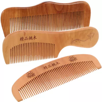 3 PCS Wood Combs For Men Hair Wooden Hair Brush Wooden Wide Tooth Comb • $10.55