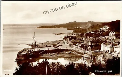 Postcard St Mawes Nr Falmouth Cornwall Overview With Sailing Ship In Harbour RP • £6.99