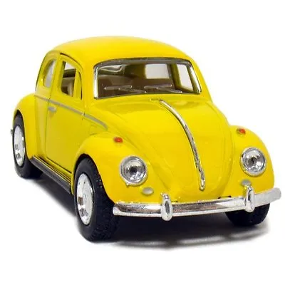 New 5  Kinsmart 1967 Volkswagen Classical Beetle Diecast Toy Car 1:32 Yellow • $7.98