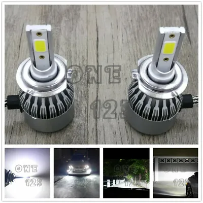 2x H7 CSP LED Headlight High Low Beam Bulbs Kit 6000K White 55W Super Bright • $14.88