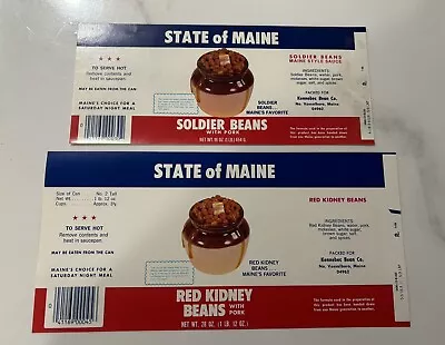 Lot Of Two Vintage State Of Maine Bean Labels Advertising Vassalboro • $12