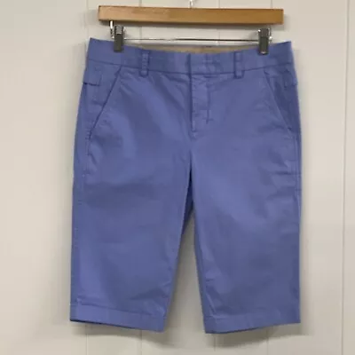 Vince Bermuda Shorts Women's Size 6 Blue Cotton Stretch Walking Mid Rise Pockets • $35.07