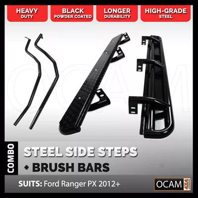 Side Steps & Brush Bars For Ford Ranger PX PXMKII PXMKIII 2011-06/2022 Dual Cab  • $699