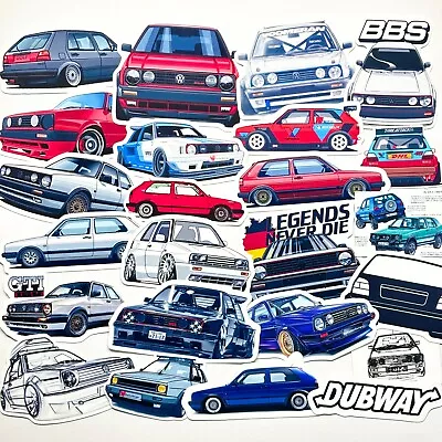 German Icon Classic Volkswagen MK2 Golf GTI G60 Rallye Decal Vinyl Stickers • $10.97