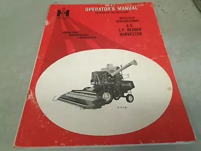 1968  McCormick International 8-5 SP HEADER HARVESTER  Factory Operators  Manual • $29.95