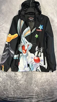 Members Only Looney Tunes Jacket Men’s Large With Characters Black Size Large  • $31.12