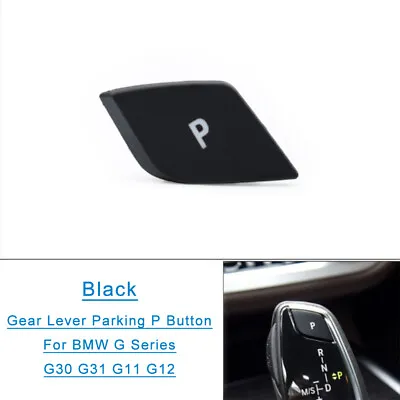 Black Gear Shift Knob Lever P Button Cover For BMW 5 7 Series G30 G31 G11 G12 • $16.44