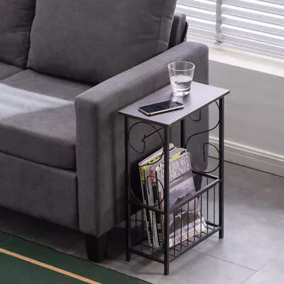 £23.67 • Buy 2-Tier Sofa Side End Table Storage Bedside Table With Metal Shelf For Bedroom UK