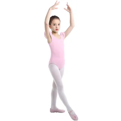 Kids Girls Sparkle Metallic Leotard Ballet Gymnastic Athletic Unitard Dancewear • £7.19