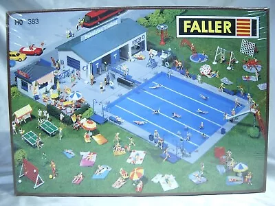 HO Faller 383 Swimming Pool Set With Actual Water And Moving Swimmers New In Box • $149.95