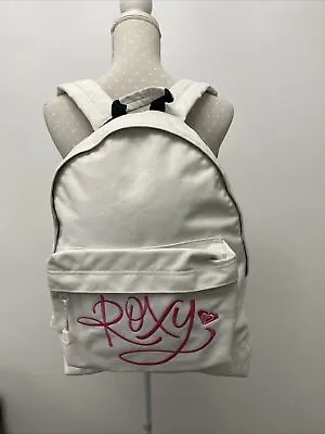 Vintage Y2K Roxy Quiksilver Rucksack Backpack White & Pink • £16.50