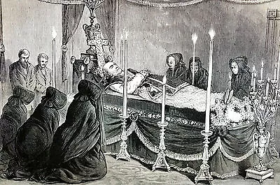 Mulberry St. - NYC VICAR GENERAL STARRS At DEATH Nuns Praying 1873 Print Matted • $38
