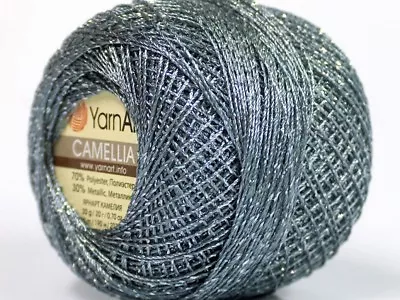 Gray Silver Metallic Braid Thread Cross Stitch 20gr YarnArt Camellia 52250 • $2.59