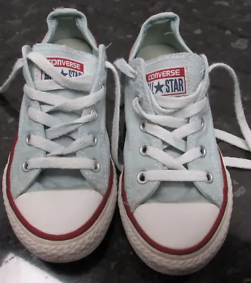 VGC Converse Canvas Light Blue All Star Youth Trainers UK 13 • £7