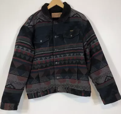 Wrangler Sherpa Lined Aztec Western Button Front Men's Jacket Sz Lg • $65