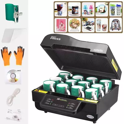 $562.65 • Buy 3D Vacuum Sublimation Heat Press Machine Kit For Phone Case Mug Cups Printing