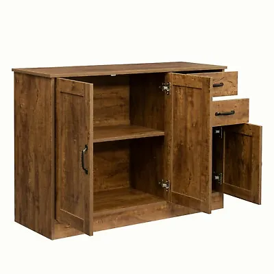 $212.99 • Buy Rustic Kitchen Storage Cabinet Buffet Server Table Sideboard Dining Room Wood