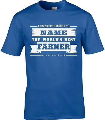 Farmer Mens Personalised T-Shirt Farming Pig Cow Wheat Funny Farm Gift Idea Job • £12.95