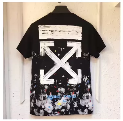 OFF WHITE OW Couple Arrow Print Casual T-Shirt Unisex Casual Loose Tee Top FF • £23.99