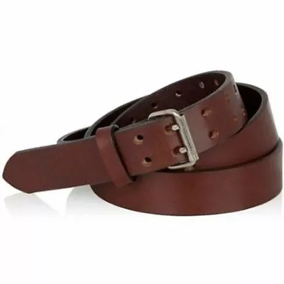 NEW! Genuine Barbados LEATHER 32  33  34  35  36  Mens Womens Double Prong Belt • $6.90