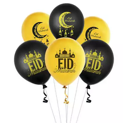 5 Inch / 12cm Eid Mubarak Balloons /Latex / Foil / Gold And Black - Aussie Stock • $4.50