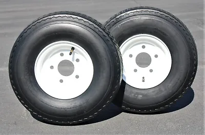 Antego (Set Of 2) Trailer Tire On Rim 570-8 5.70-8 Load C 5 Lug White Wheel • $114.99