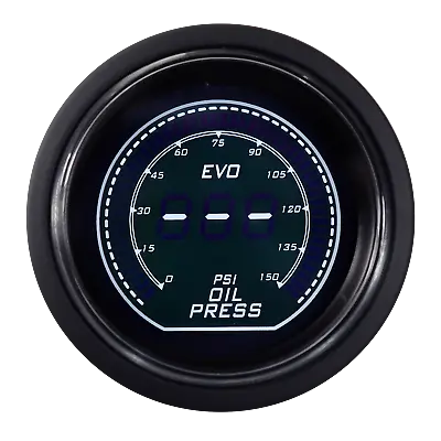 EVO 52mm 2-1/16  Digital Oil Pressure Gauge 0 ~ 150 PSI White & Green LCD • $94.04