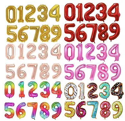 £2.49 • Buy 40  Inch Gold Silver Rose Gold Giant Number Foil Balloons Birthday Party Balloon