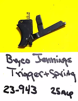 Bryco Jennings J25 Factory Black Trigger And Spring .25 Acp  23-943 • $19