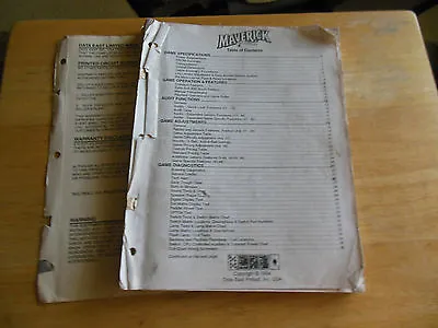 MAVERICK Missing Front Cover Loose Pages  Data  East   Pinball  Manual • $12.49