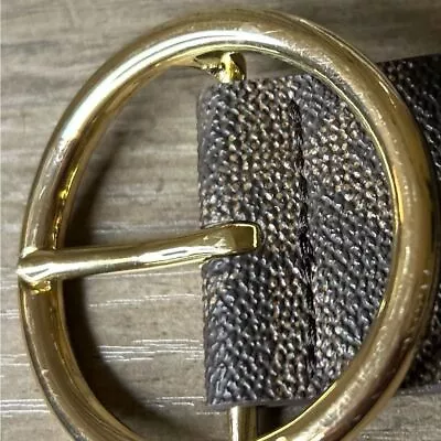 Michael Kors Women's Belt Brown With Gold Buckle MK Size M • $13