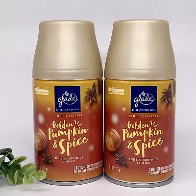 *New* Glade Golden Pumpkin & Spice Automatic Spray Refill Value 2 Pack Lot • £16.38