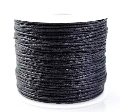 1mm Waxed Cotton Cord Black Red 2m 5m 10m Jewellery Bracelet Necklace Craft UK • £1.75