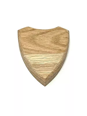 Solid Oak Shield Plaque Sign Blank Wooden Decoration Plinth Craft Stand • £7.99