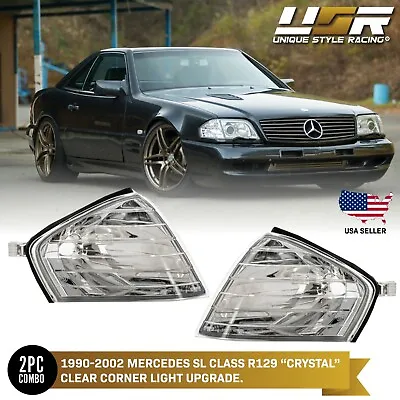 Fits 1990-2002 Mercedes Benz SL Class R129 EURO Crystal Corner Light Lamp Pair • $82.96