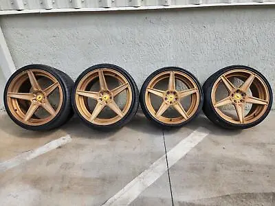 FERRARI ALPHA ONE BRONZE FORGED 2-PIECE WHEEL TIRE SET 21x10 FRONT 22x11 REAR • $5100