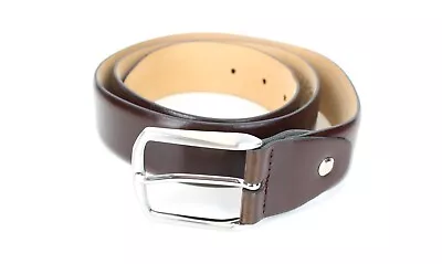 SUITSUPPLY Men Belt 85 Cm Formal Dark Brown Classic Genuine Leather Buckle Thin • $58.47