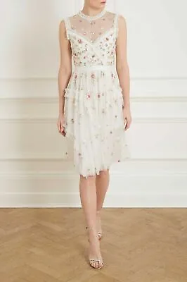 Needle And Thread SHIMMER DITSY DRESS Ivory UK Size 6 • £143.78