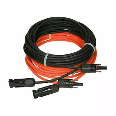 1 Pair Solar Panel Extension Cable Wire Red & Black 14/12/10 AWG Connector • £7.21