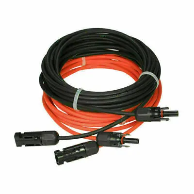 1 Pair Solar Panel PV Cable 4mm² & 6mm² + Connector Crimp Wire Black & Red • £7.59