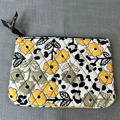 Vera Bradley Cosmetic Case Go Wild Small Slim Make Up Pouch Top Zip Quilted • $18