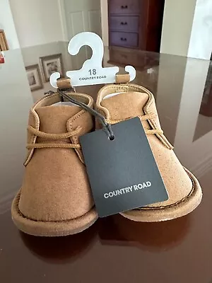 BNWT COUNTRY ROAD CHILDREN'S TAN BOOT PRE-WALKER SHOES Size 18 Rrp $34.95 • $20