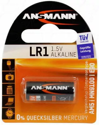 Ansmann Alkaline Battery N Size 1.5V 1.5Volt LR1 MN9100 E90 910A AM5 30x12MM • $6.21