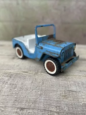 Vintage TONKA Blue Jeep Jeepster Pressed Metal 9 Inch Model Vintage Used Cond • $36