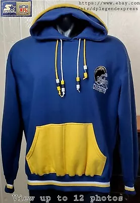 Los Angeles Chargers VTG Starter Pullover Double Hoodie Men's Sz L Stitched Logo • $36.99